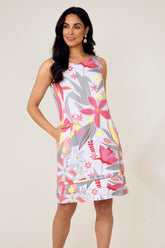 Dolcezza 'A Smell Of Gardenia' Sleeveless Linen Dress - Style 25702